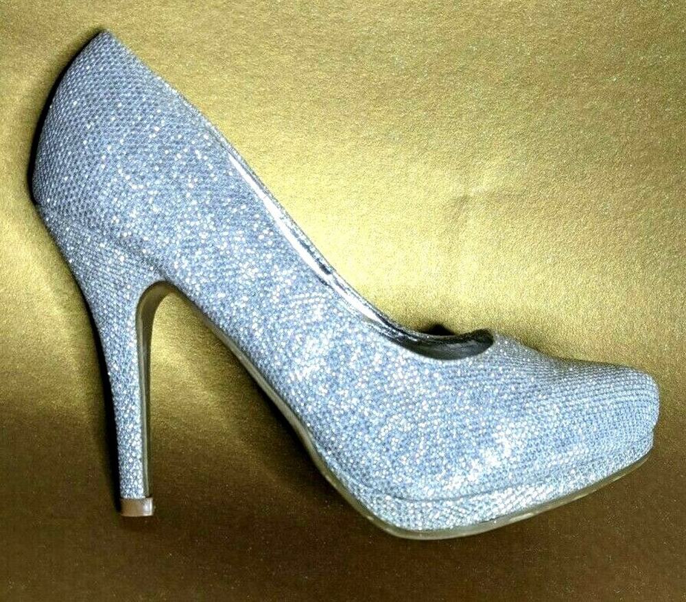 Delicacy Womens high Heels Size 7.5 Sparkly Glittet 4 inch Stiletto